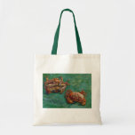 Two Crabs by Vincent van Gogh Tote Bag<br><div class="desc">Two Crabs by Vincent van Gogh is a vintage fine art post impressionism still life painting featuring two crabs with two different views. One crab is on it's back and the other crab is right side up. Great image for a crab feed or seafood festival! About the artist: Vincent Willem...</div>