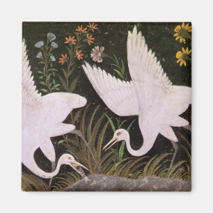 Two Cranes on the Edge of a Pond Magnet