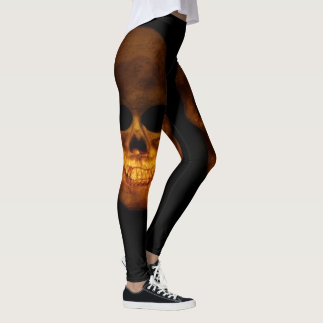 Two Creepy Human Skulls Leggings (Right)