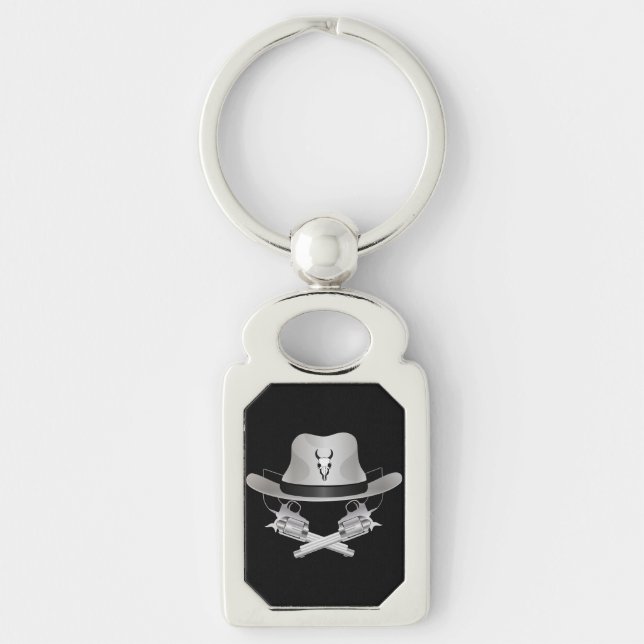 Two crossed guns and hat key ring (Front)