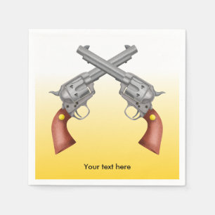 Two Crossed Westen Pistols Napkin