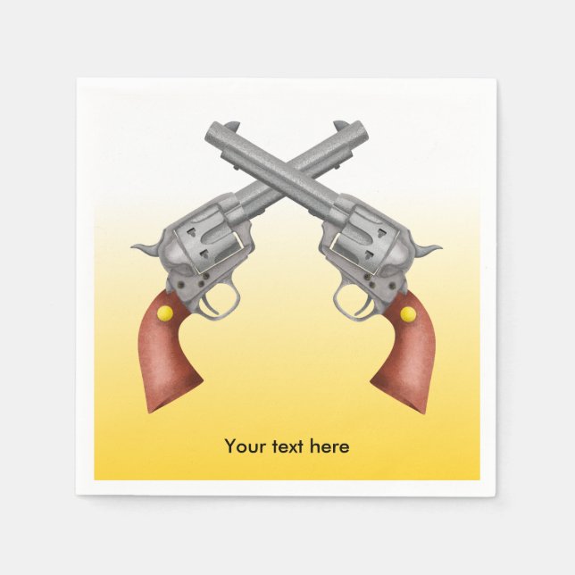 Two Crossed Westen Pistols Napkin (Front)
