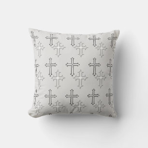 Two Crosses Throw Pillow