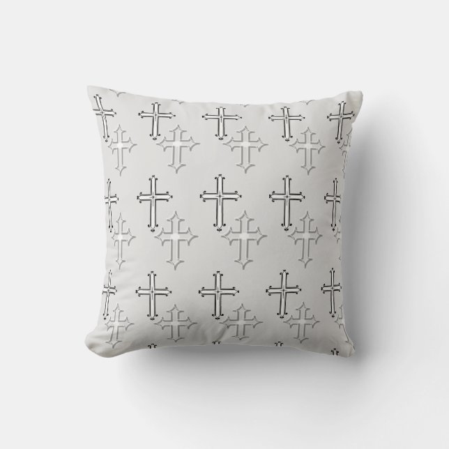 Two Crosses Throw Pillow (Front)