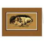 Two Cuddling Dogs Illustration