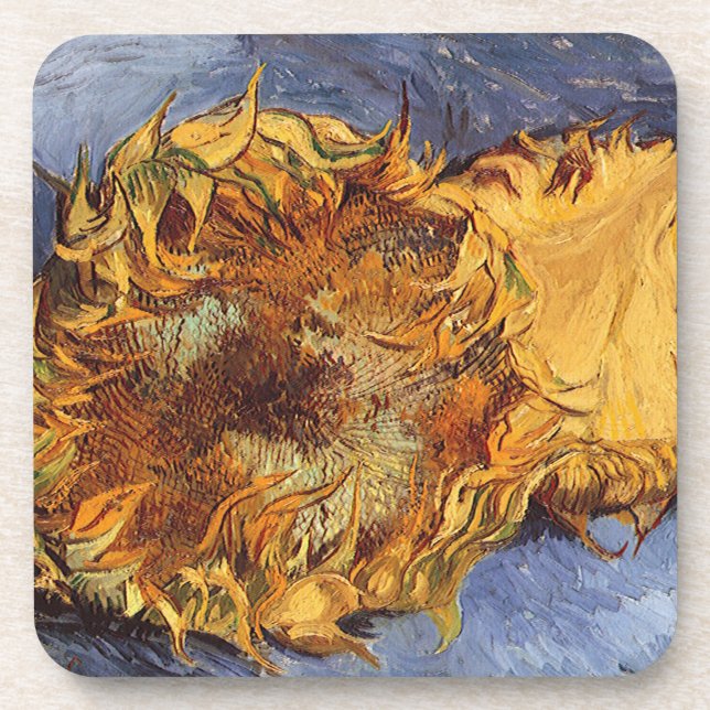 Two Cut Sunflowers by Vincent van Gogh Coaster (Front)