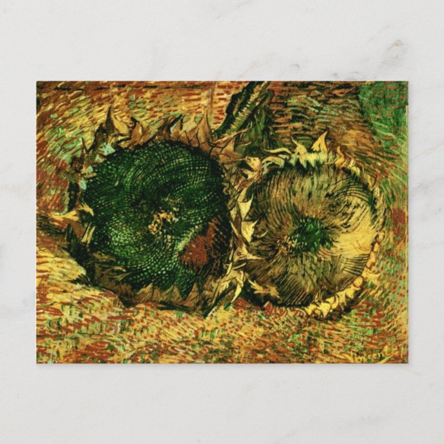Two Cut Sunflowers (F376)Van Gogh Fine Art Postcard (Front)