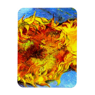 Two Cut Sunflowers Van Gogh Magnet