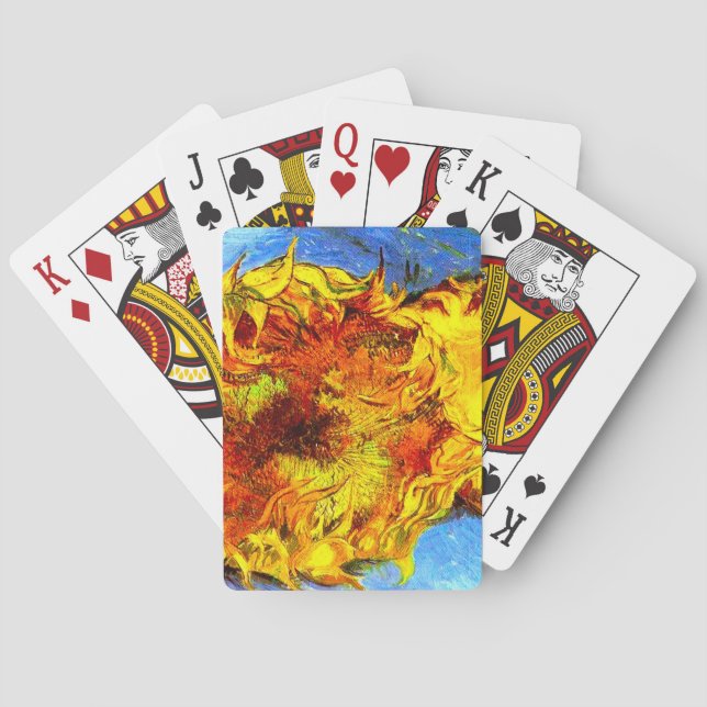 Two Cut Sunflowers Van Gogh Playing Cards (Back)