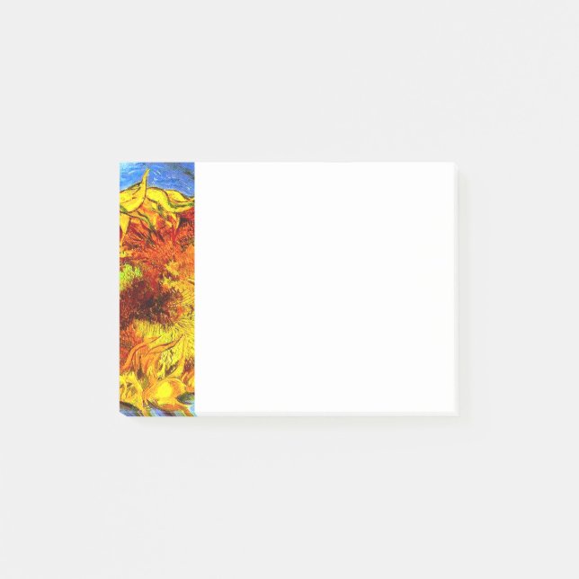 Two Cut Sunflowers Van Gogh Post-it Notes (Front)