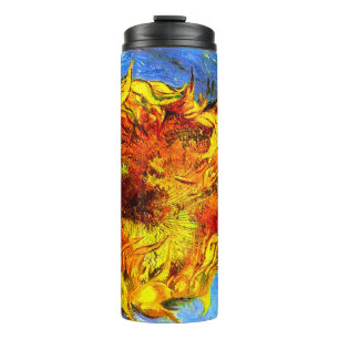 Two Cut Sunflowers Van Gogh Thermal Tumbler