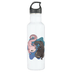Two Cute Axolotls Animals Gift 710 Ml Water Bottle
