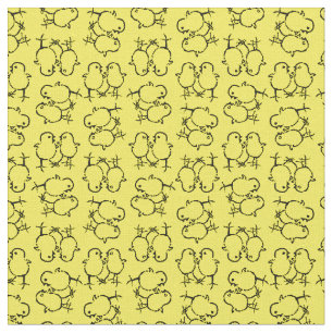 Two Cute Birds Baby Chicks CUSTOM BG COLOR Fabric