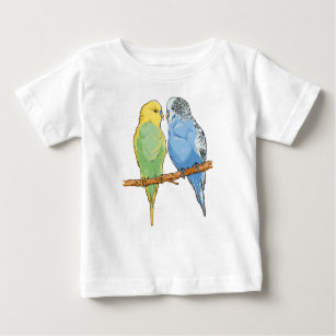 Two cute blue and green Budgies Baby T-Shirt