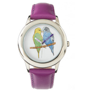 Two cute blue and green Budgies Watch