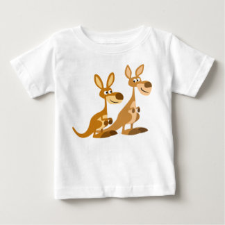 Two Cute Cartoon Kangaroos Baby T-Shirt