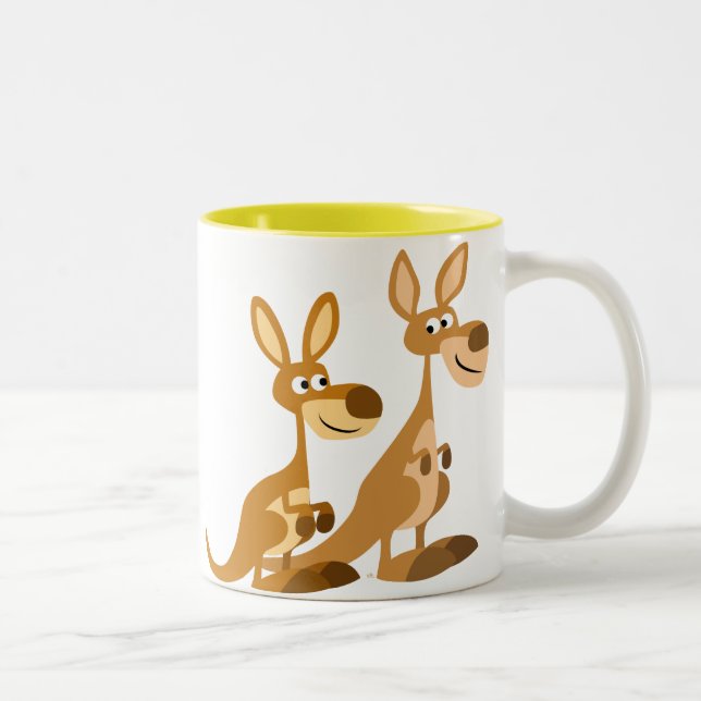 Two Cute Cartoon Kangaroos Mug (Right)