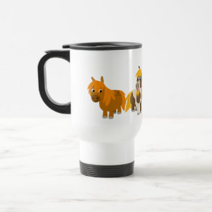 Two Cute Cartoon Ponies Commuter Mug
