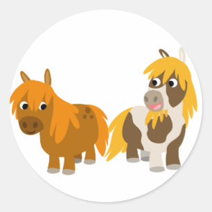 Two Cute Cartoon Ponies sticker