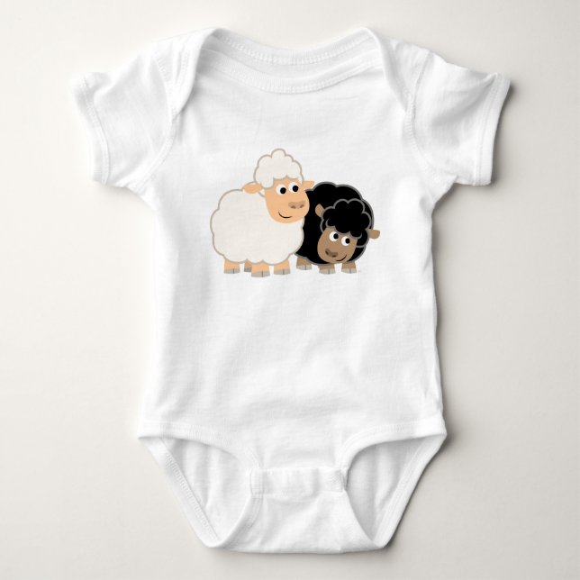 Two Cute Cartoon Sheep Baby Creeper (Front)