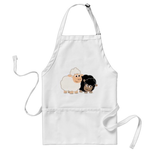 Two Cute Cartoon Sheep Cooking Apron (Front)