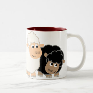 Two Cute Cartoon Sheep Mug