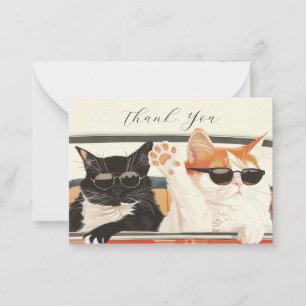 Two Cute Cats Thank You Card