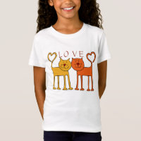 Two Cute Cats With Hearts T-shirt