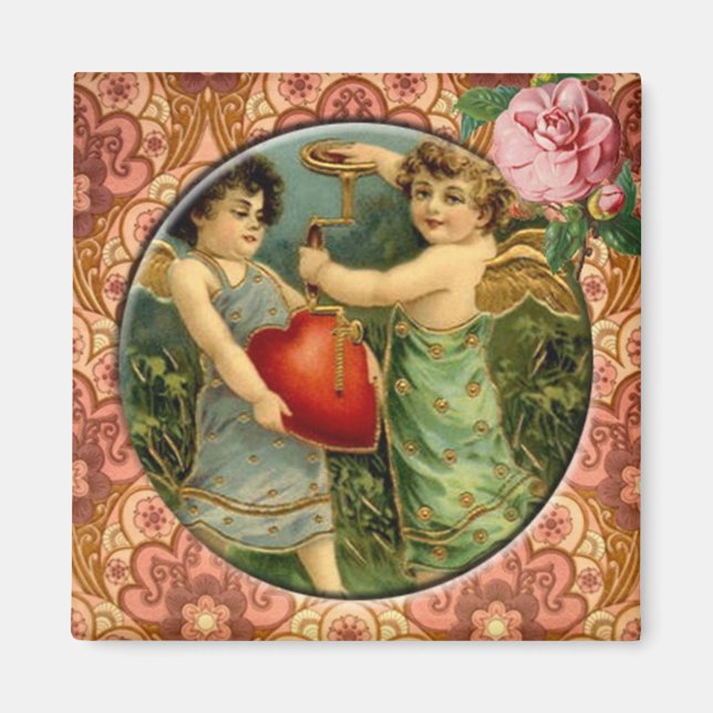 Two Cute Cupids Vintage Victorian Custom Magnet (Front)