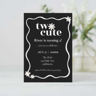 Two Cute Daisy Birthday Invitation