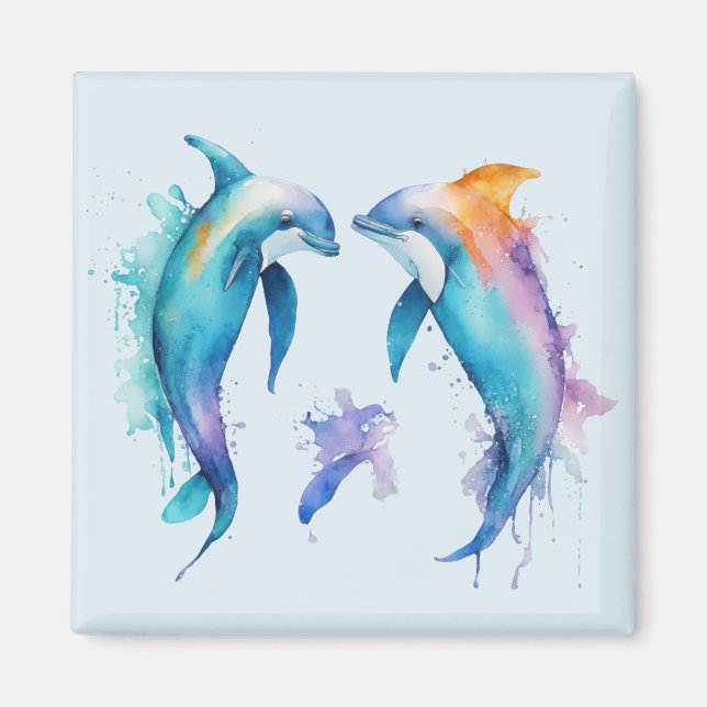 Two cute dolphins magnet (Front)