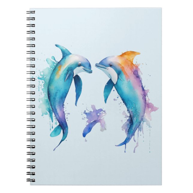 Two cute dolphins notebook (Front)