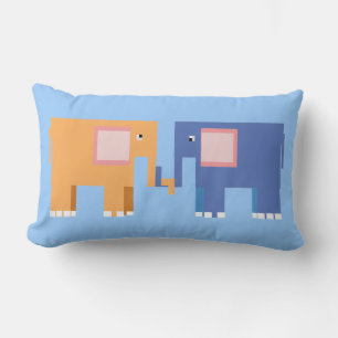 Two cute elephants lumbar cushion