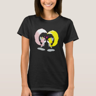 Two Cute Foxes Snuggled Together Celebrating Valen T-Shirt