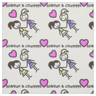 Two Cute Gay Lesbian Girls With Heart Pattern Fabric