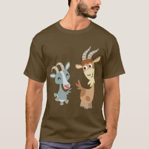 Two Cute Happy Cartoon Goats T-Shirt