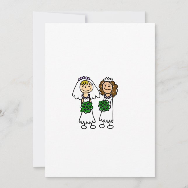 Two Cute Little Brides Invitation (Front)