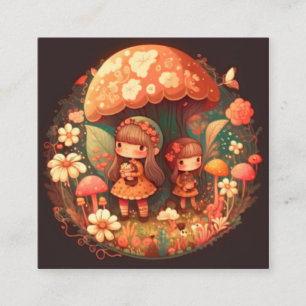 Two cute little girls elves  enclosure card