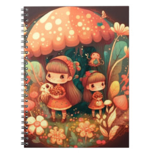 Two cute little girls elves notebook