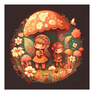 Two cute little girls elves photo print