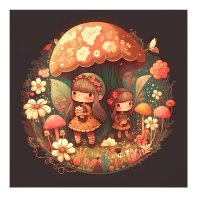 Two cute little girls elves  photo print (Front)