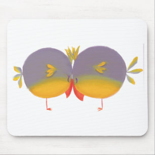 Two Cute Love Birds Valentine Mouse Mat