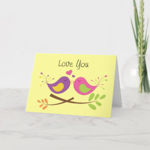 Two Cute Lovebirds Valentine's Day Holiday Card