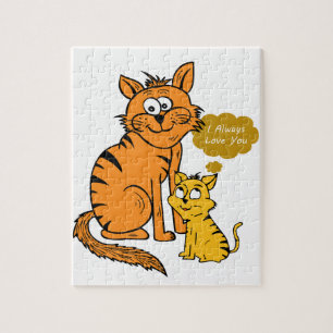 two cute, loving tigers I always love you Jigsaw Puzzle