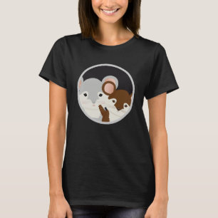 Two cute mice together in the mouse hole T-Shirt