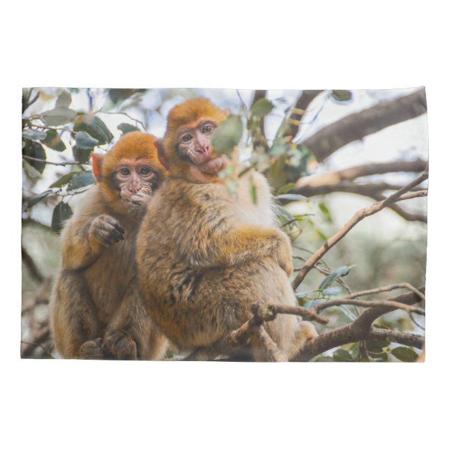 Two Cute Monkeys Pillowcase (Back)