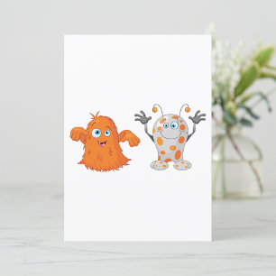 Two Cute Monsters Invitations