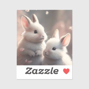 Two cute rabbits Custom-Cut Vinyl Sticker
