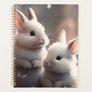 Two cute rabbits with sakura Planner