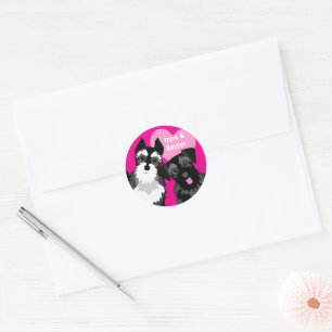 Two Cute Schnauzers Classic Round Sticker